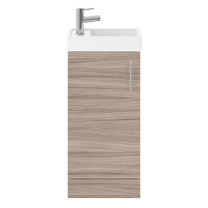 Milan W400 x D222mm Driftwood Effect Compact Floor Standing Basin Unit  Feature Large Image