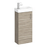 Milan W400 x D222mm Driftwood Effect Compact Floor Standing Basin Unit Large Image