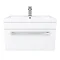 Nuie 600 x 400mm Wall Mounted Mid Edge Basin & Cabinet - Gloss White - VTWE600  Standard Large Image