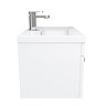 Nuie 600 x 400mm Wall Mounted Mid Edge Basin & Cabinet - Gloss White - VTWE600  In Bathroom Large Image