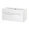 Premier - 800 x 400mm Wall Mounted Mid Edge Basin & Cabinet - Gloss White - VTWE800 Large Image