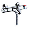 Ultra Wall Mounted Thermostatic Bath Shower Mixer Valve w/ Modern Slide Rail Kit  Feature Large Image