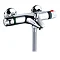 Ultra Wall Mounted Thermostatic Bath Shower Mixer Valve w/ Modern Slide Rail Kit Feature Large Image