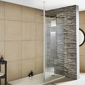 Premier Wetroom Screen + Ceiling Post (Various Sizes) Large Image