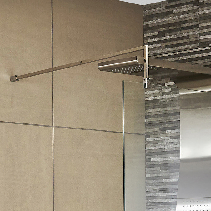 Premier Wetroom Screen + Square Support Arm (Various Sizes)  In Bathroom Large Image
