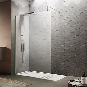 Nuie Wetroom Screen + Square Support Arm