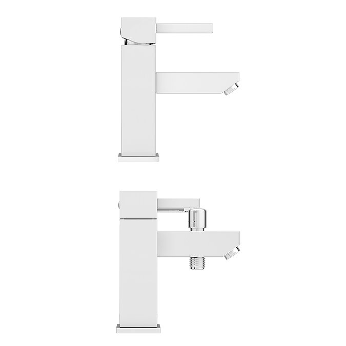 Prime Modern Basin and Bath Shower Mixer Taps Pack - Chrome  In Bathroom Large Image