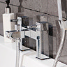 Prime Modern Bath Shower Mixer with Shower Kit - Chrome Profile Large Image