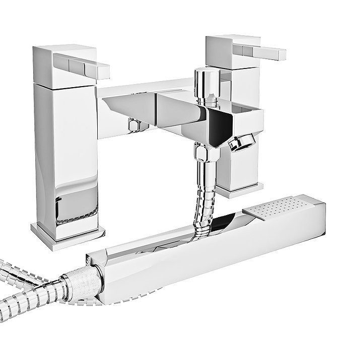 Prime Modern Bath Shower Mixer with Shower Kit - Chrome Large Image