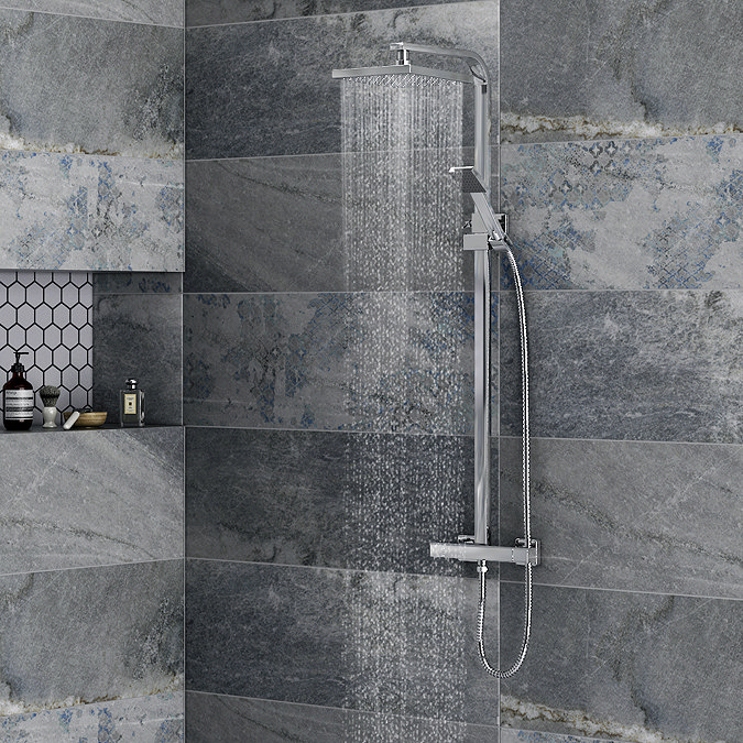 Prime Luxury Square Thermostatic Shower - Chrome  Feature Large Image