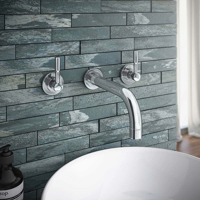 Primo Modern Wall Mounted Basin Mixer - Chrome Feature Large Image
