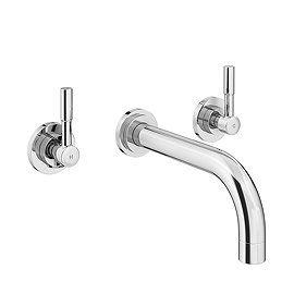 Primo Modern Wall Mounted Basin Mixer - Chrome Large Image