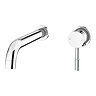 Primo Round Chrome Wall Mounted 2TH Basin Mixer Tap Large Image