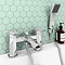 Venice Modern Geometric Bath Shower Mixer Tap + Shower Kit  In Bathroom Large Image