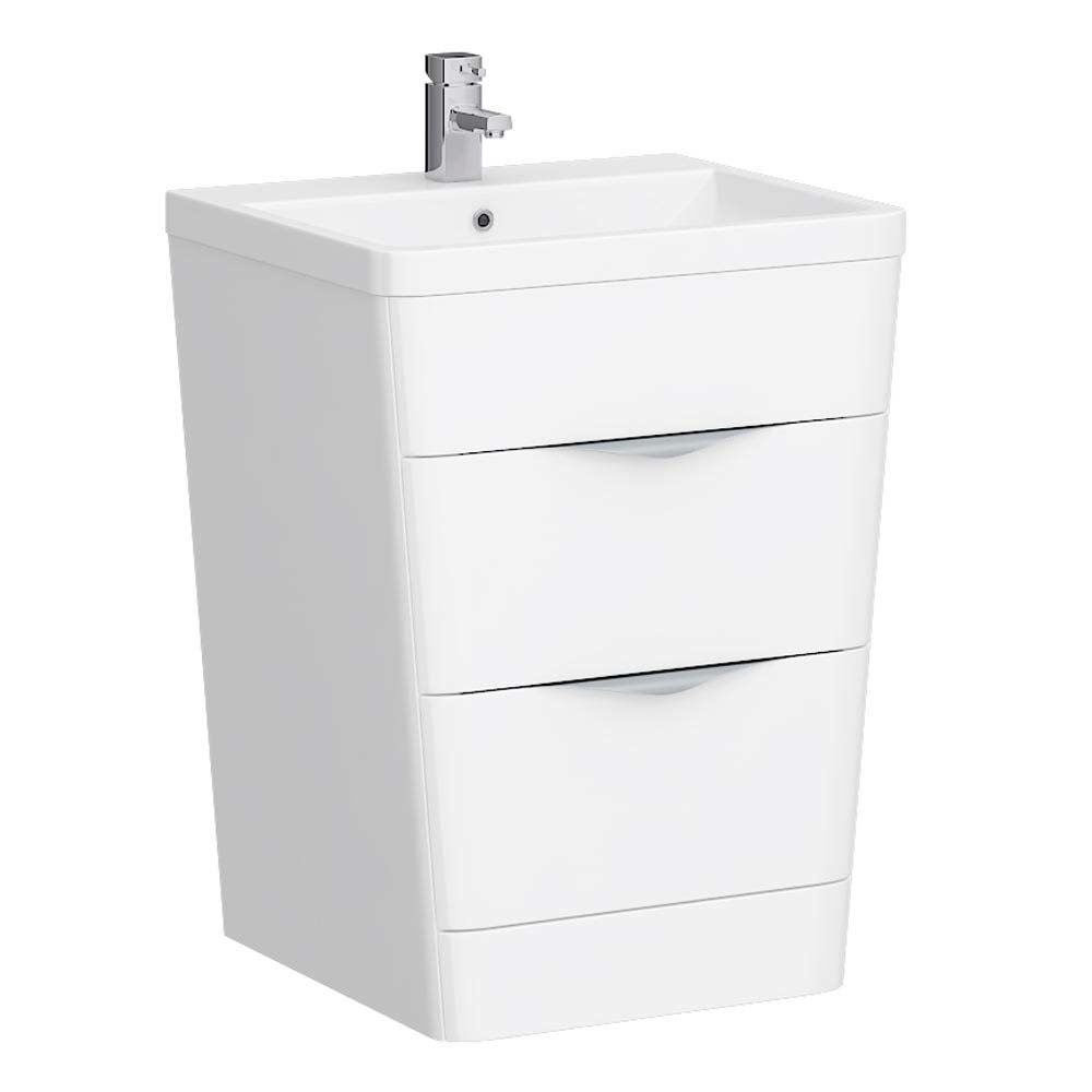 Prism Vanity Unit (White Gloss - 650mm Wide) at Victorian Plumbing UK