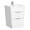 Prism Vanity Unit (White Gloss - 650mm Wide) Large Image
