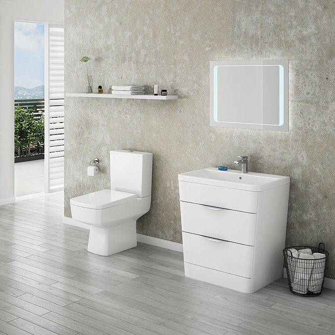 Prism Vanity Unit (White Gloss - 800mm Wide)  Standard Large Image