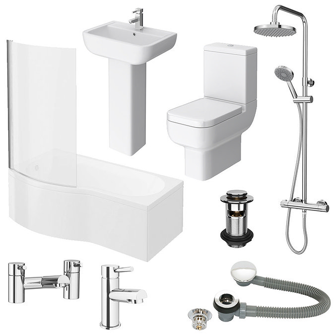 Pro 600 B-Shaped 1700 Complete Bathroom Package - LH Large Image