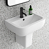 Pro 600 Basin + Semi Pedestal (560mm Wide - 1 Tap Hole) Large Image