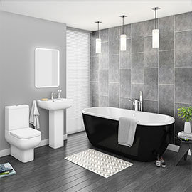 Pro 600 Black Modern Free Standing Bath Suite Medium Image