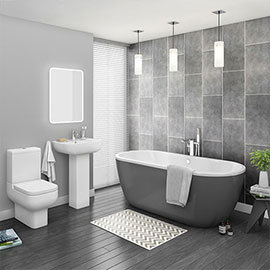 Pro 600 Grey Modern Free Standing Bath Suite Medium Image