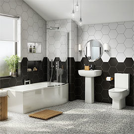 Pro 600 Modern Shower Bath Suite Medium Image