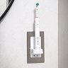 Proofvision Oral-B In Wall Electric Toothbrush Charger with Shaver Socket - Polished Steel Large Ima