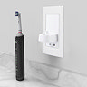 Proofvision Oral-B In Wall Electric Toothbrush Charger with Shaver Socket - White Plastic  Standard 