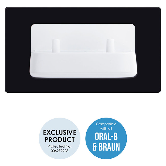 Proofvision Oral-B In Wall Electric Toothbrush Twin Charger - Black  Profile Large Image