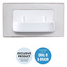 Proofvision Oral-B In Wall Electric Toothbrush Twin Charger - Polished Steel  Profile Large Image