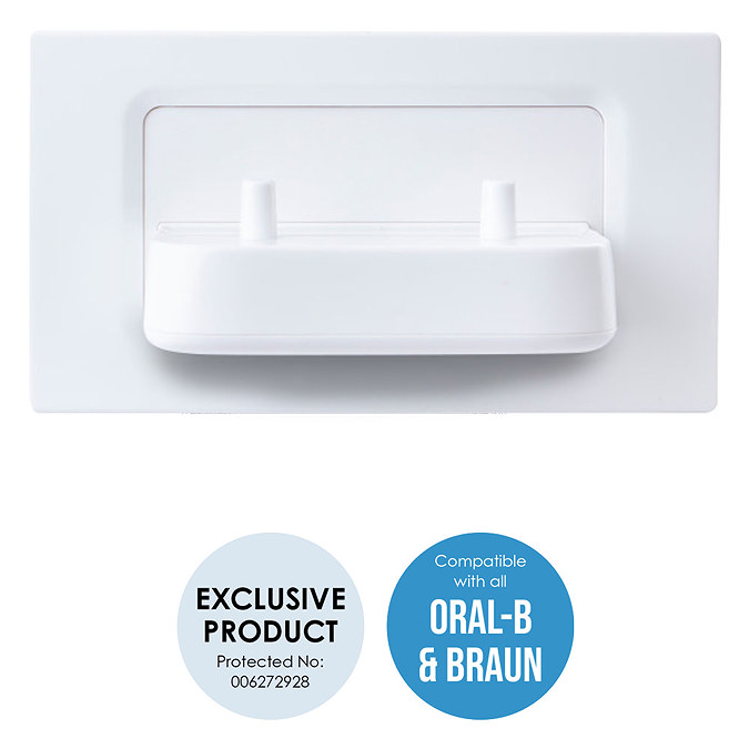 Proofvision Oral-B In Wall Electric Toothbrush Twin Charger - White Plastic  Profile Large Image