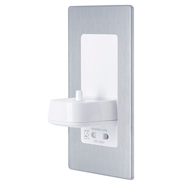 ProofVision Phillips In Wall Electric Toothbrush Charger with Shaver Socket - Brushed Steel