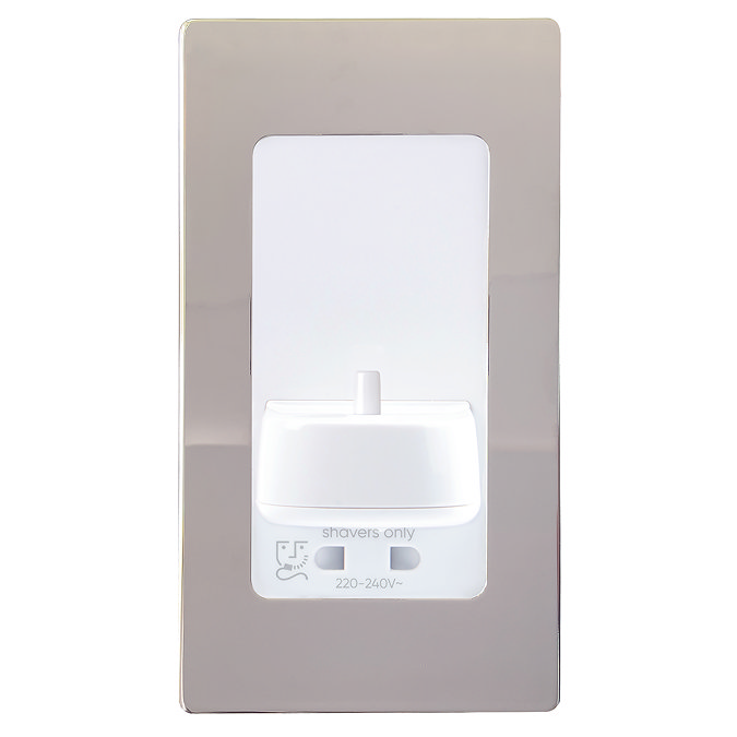 ProofVision Phillips In Wall Electric Toothbrush Charger with Shaver Socket - Polished Steel