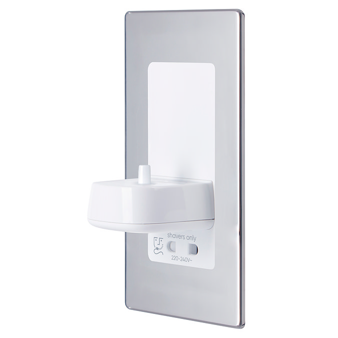 ProofVision Phillips In Wall Electric Toothbrush Charger with Shaver Socket - Polished Steel