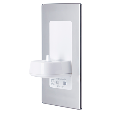 ProofVision Phillips In Wall Electric Toothbrush Charger with Shaver Socket - Polished Steel