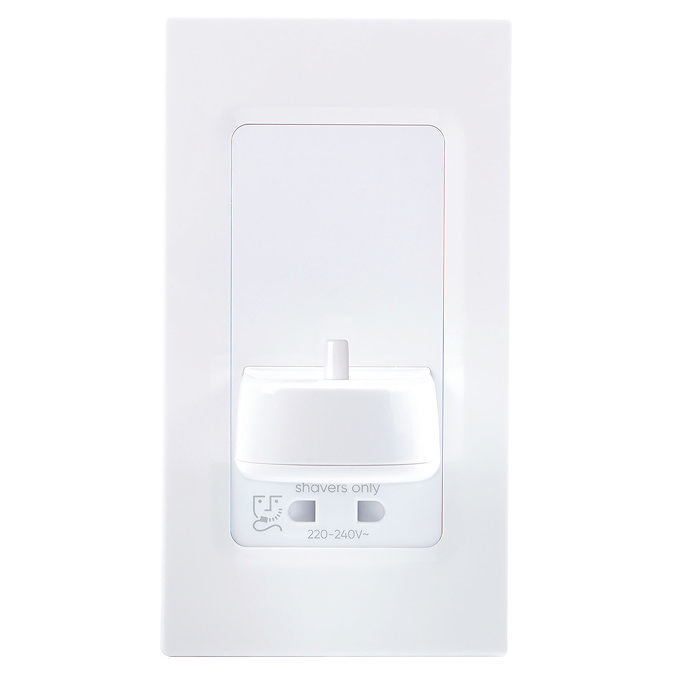 ProofVision Phillips In Wall Electric Toothbrush Charger with Shaver Socket - White Plastic