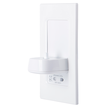 ProofVision Phillips In Wall Electric Toothbrush Charger with Shaver Socket - White Plastic