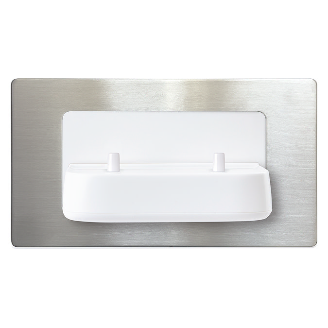 ProofVision Phillips In Wall Electric Toothbrush Twin Charger - Brushed Steel