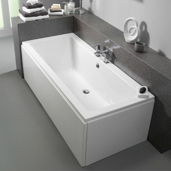 Pura Bloque 1700 x 750mm Double Ended Bath (inc leg pack) - PBBDE17X75 Large Image