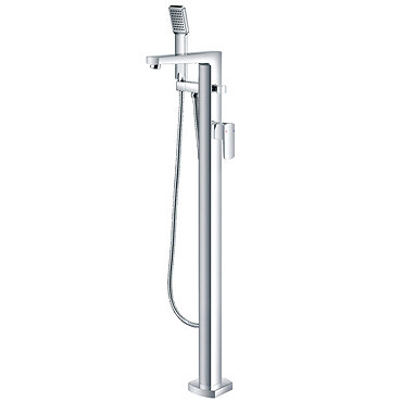Pura Linea Floor Mounted Bath Shower Mixer - Chrome - LAFMBSM Profile Large Image