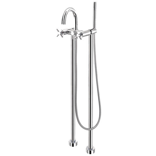 Pura XL Free Standing Bath Shower Mixer with Extended Leg Set - Chrome - XLTBSM Large Image