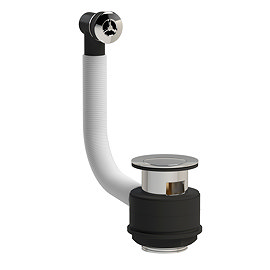 Push Button Basin Waste With Overflow - Chrome