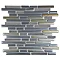 Quartz 1 Aqua Stone/Glass/Metal Mix Mosaic Brick Tile Sheet (306x306mm) Large Image