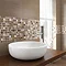 Quartz 1 Beige Stone/Glass/Metal Mix Mosaic Tile Sheet (300x300mm) Feature Large Image