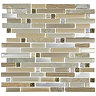 Quartz 1 Beige Stone/Glass/Metal Mix Mosaic Tile Sheet (306x306mm) Large Image