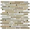 Quartz 1 Beige Stone/Glass/Metal Mix Mosaic Tile Sheet (306x306mm) Large Image