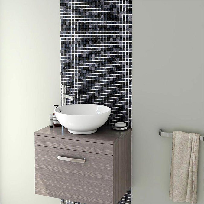 Quartz 1 Black Glass Mix Mosaic Tile Sheet (306x306mm) Profile Large Image