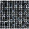 Quartz 1 Black Glass/Stone Mix Mosaic Tile Sheet (300x300mm) Large Image