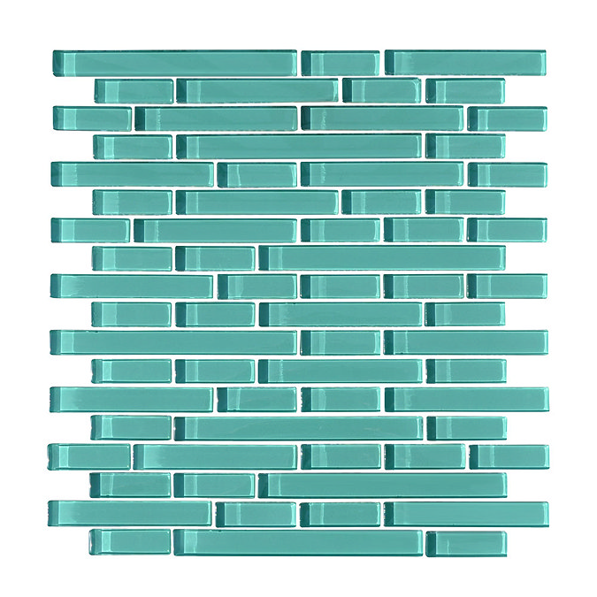 Quartz 1 Ice Green Glass Mosaic Tile Sheet (276x306mm) Large Image