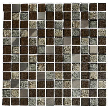 Quartz 1 Multi-coloured Glass/Stone Mix Mosaic Tile Sheet (305x305mm) Profile Large Image